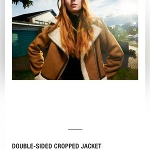 Double-sided Cropped Jacket - Women - USED - Zara XS Brown - Perfect condition!
